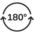 Rotācijas leņķis 180°